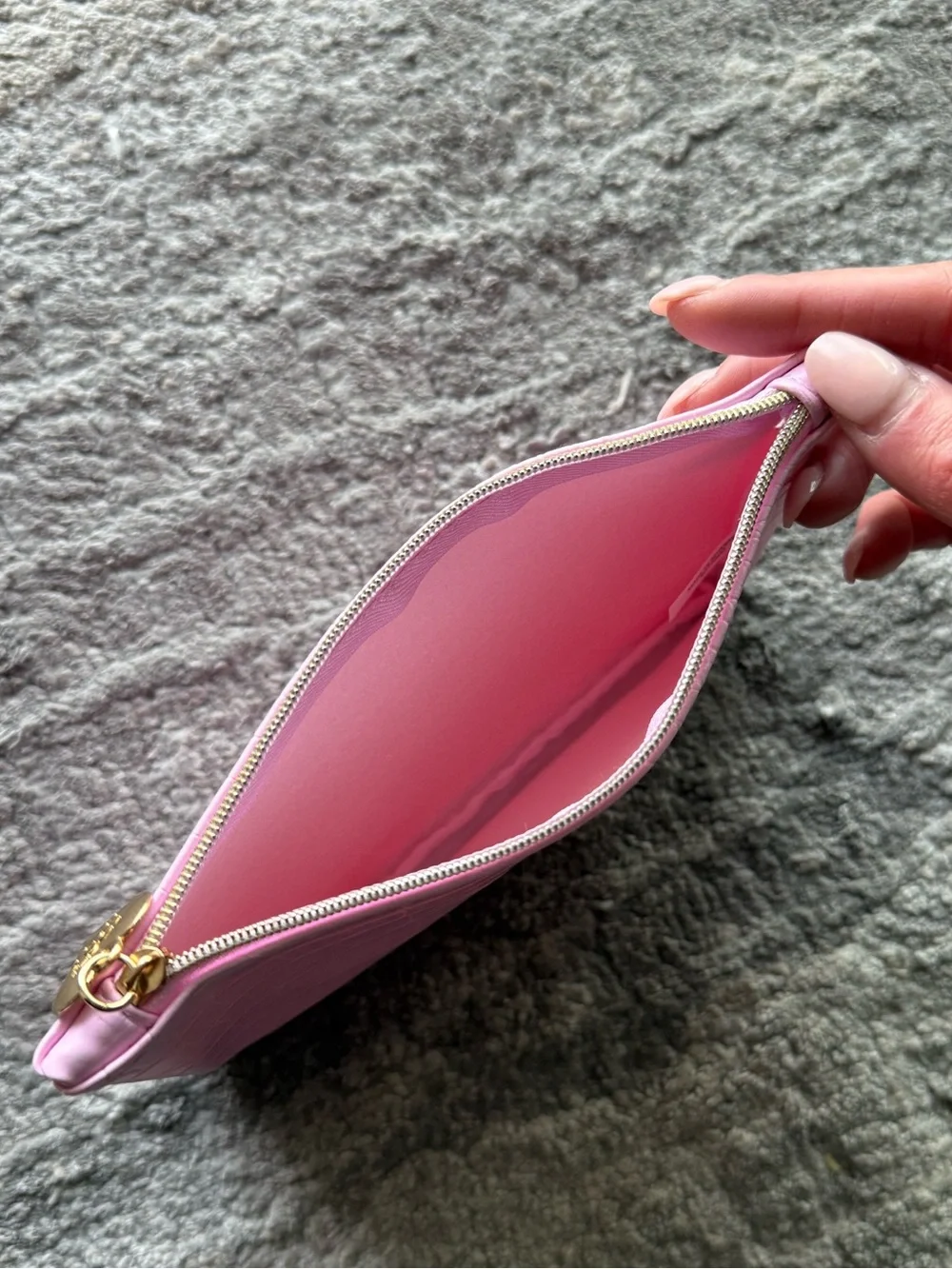 Ipsy Glam Makeup Bag | Embossed Pink Faux Croc